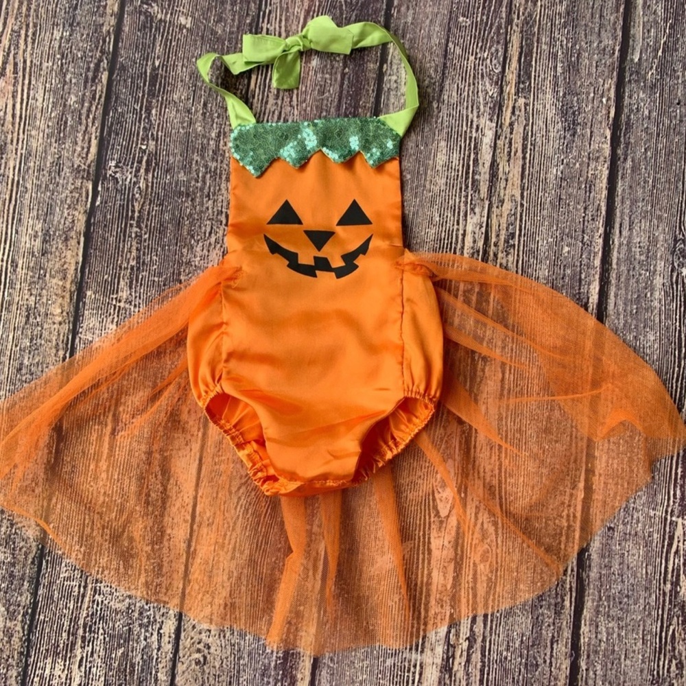 Baby Girls Pumpkin Romper